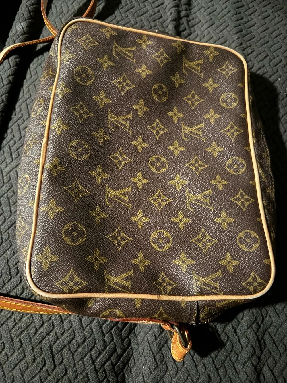 Louis Vuitton Monogram Canvas Messenger Bag with Tan Accents